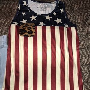 American flag Crazy Train tank